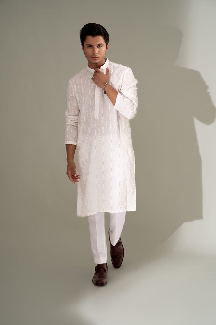 PEARL WHITE KURTA PAJAMA