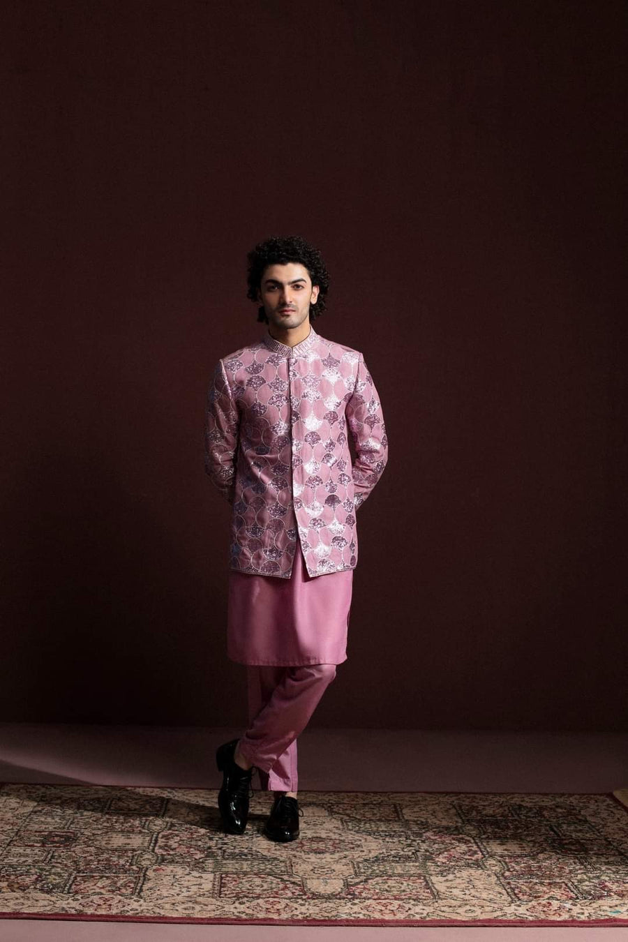 MAUVE PRINCE COAT – DEEPAK FAHAD1