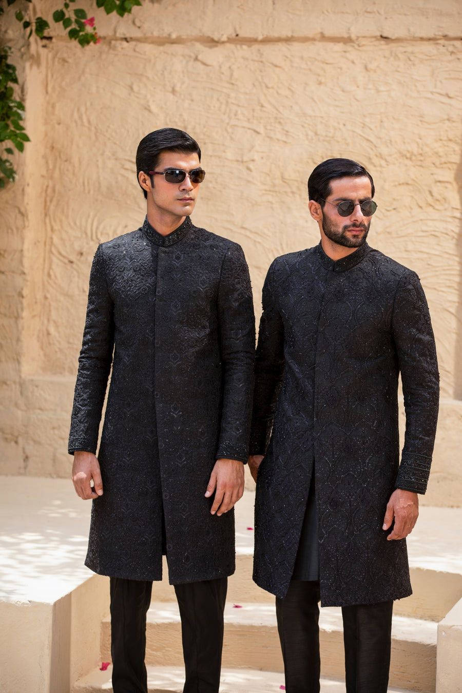 Black Hand Embroidered Sherwani