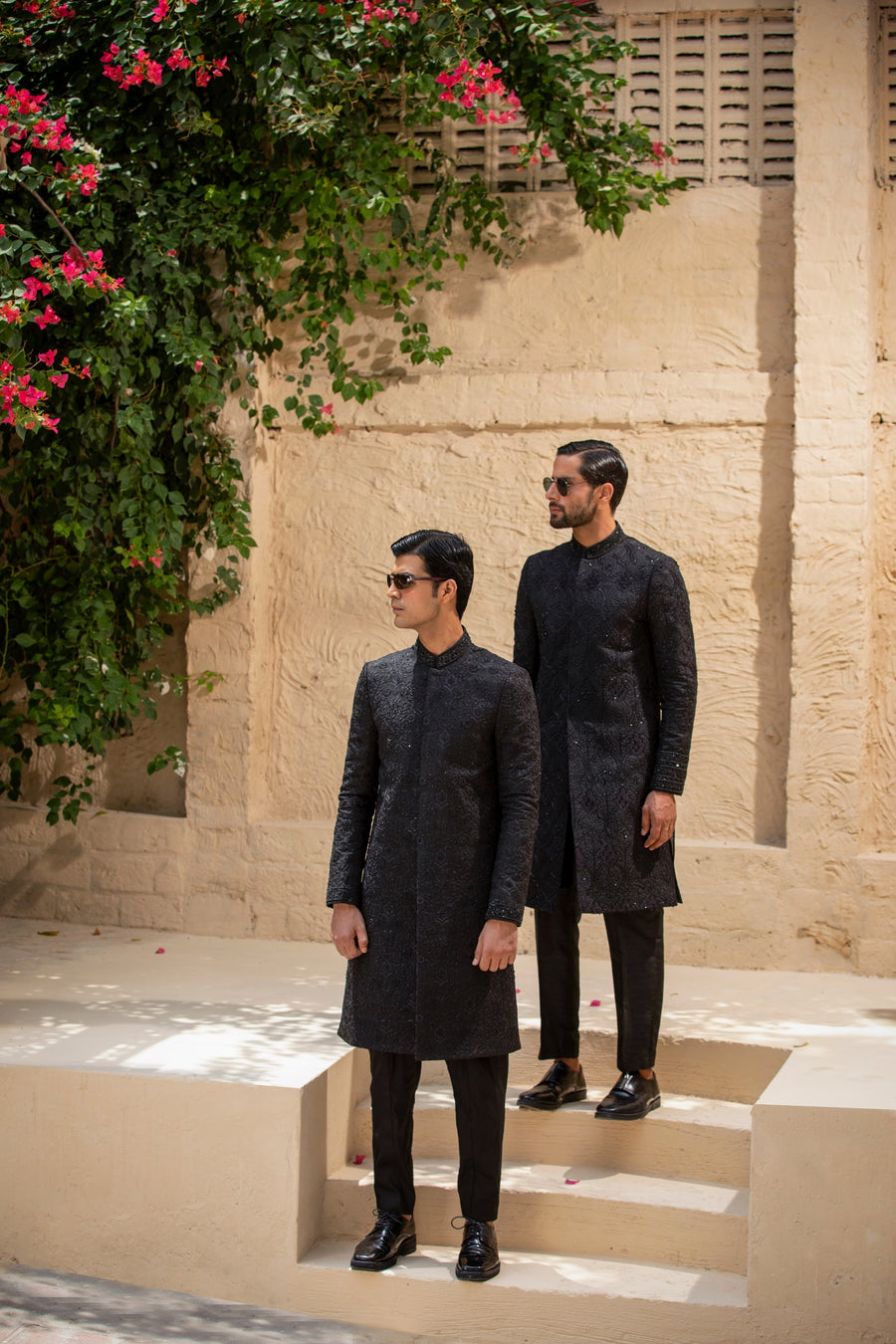 Black Hand Embroidered Sherwani