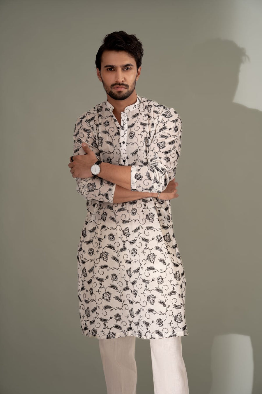 OFF WHITE KURTA PAJAMA