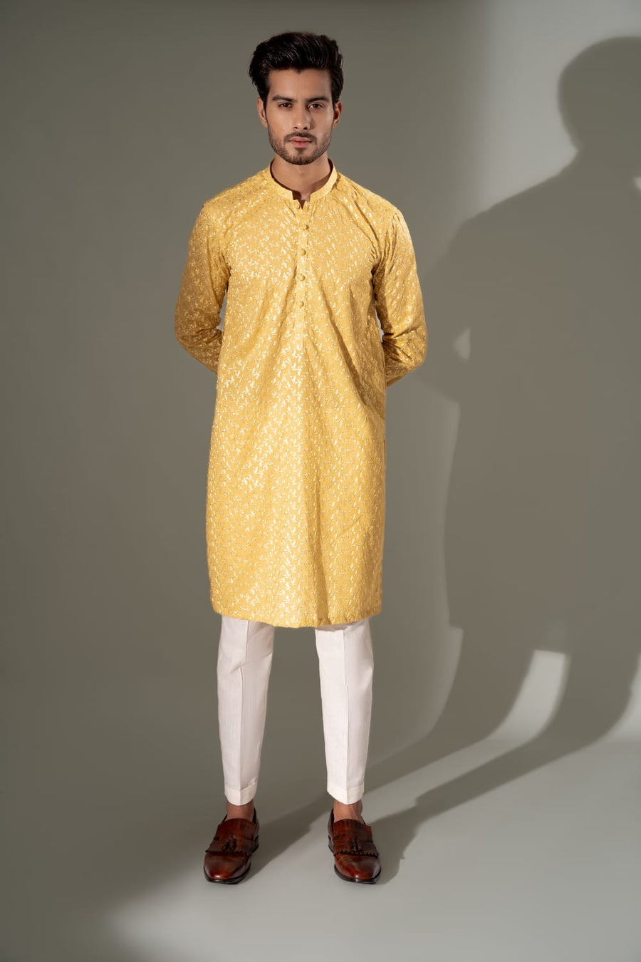 PASTEL YELLOW KURTA PAJAMA SET