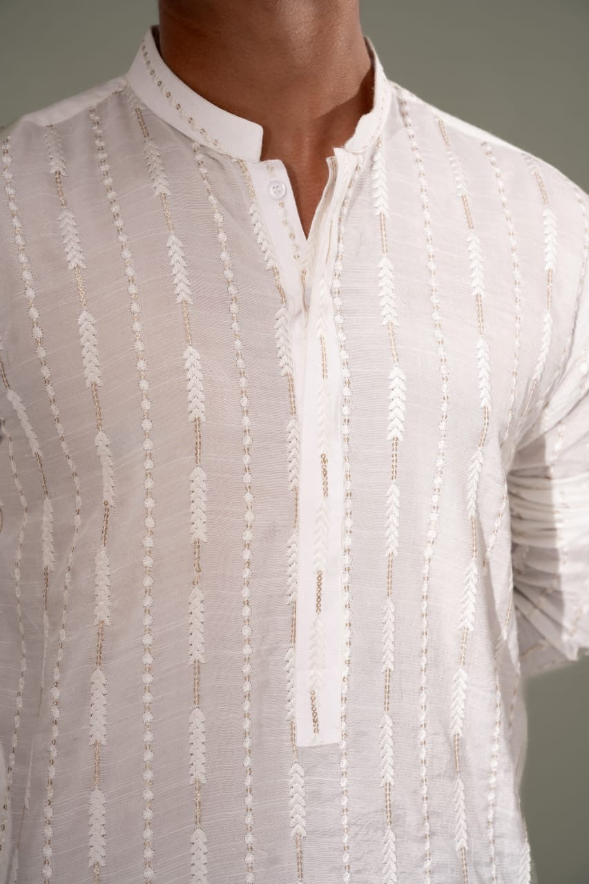 PEARL WHITE KURTA PAJAMA