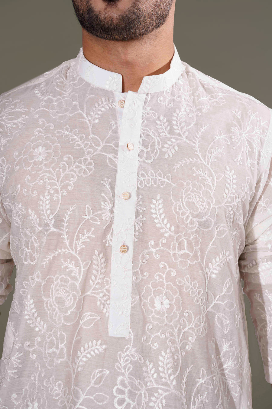 EGG-SHELL WHITE KURTA PAJAMA