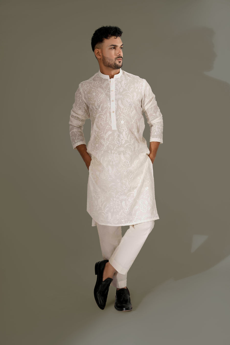 EGG-SHELL WHITE KURTA PAJAMA