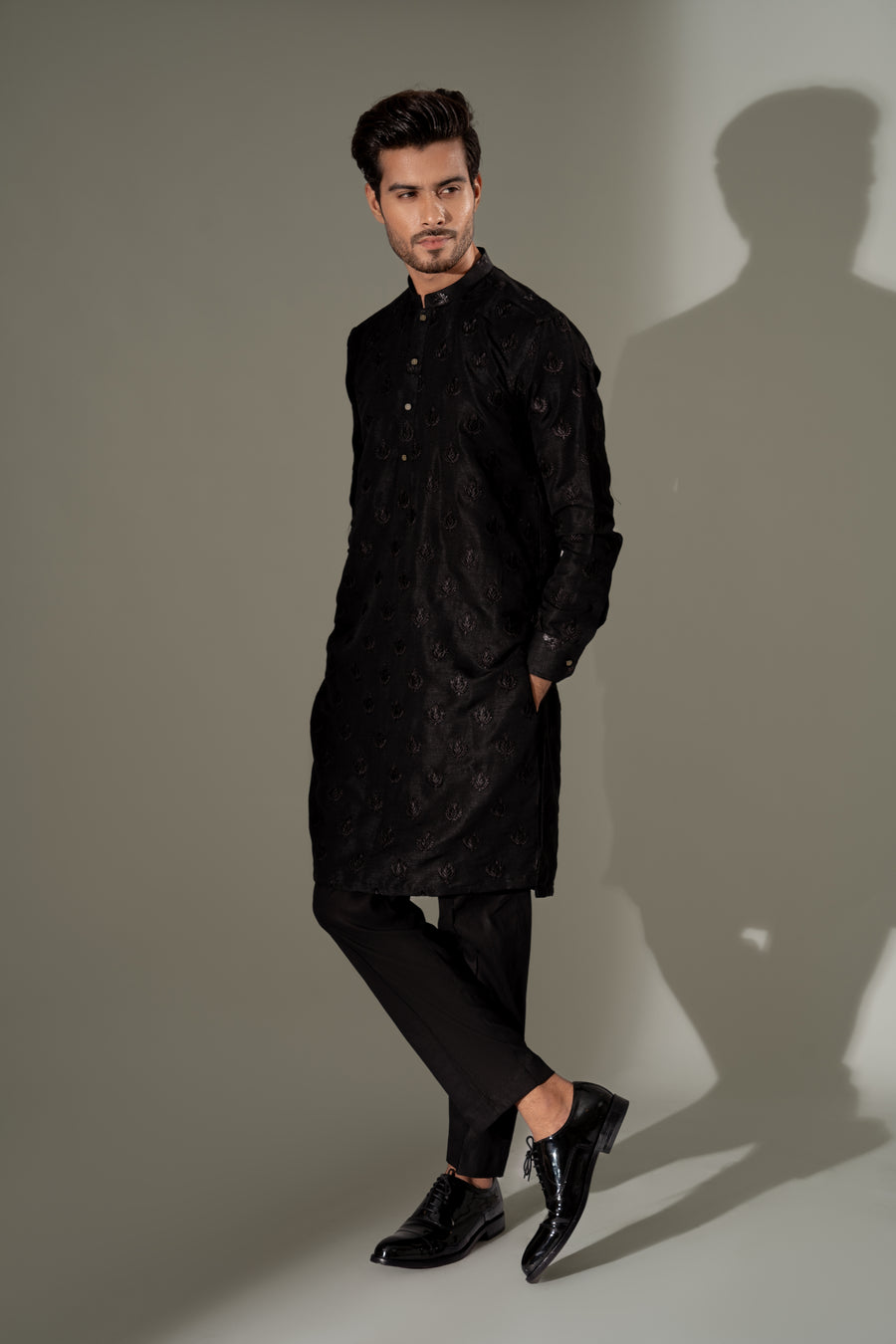 MID-NIGHT BLACK KURTA PAJAMA