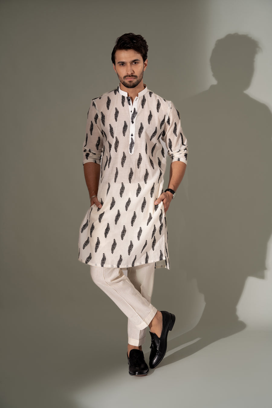 CREAM KURTA PAJAMA