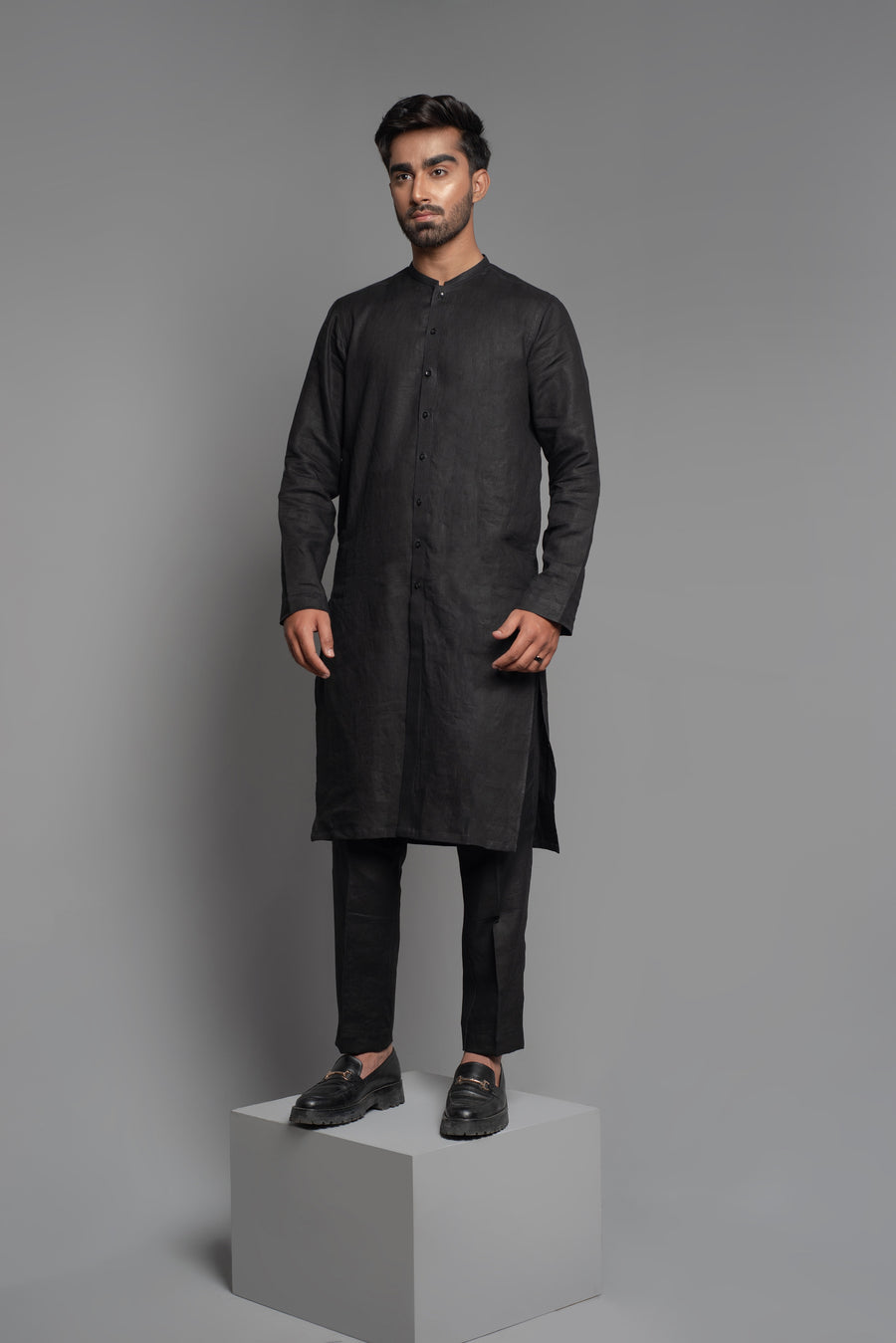 BAL - M - 40 | Classic Black Button Down Kurta