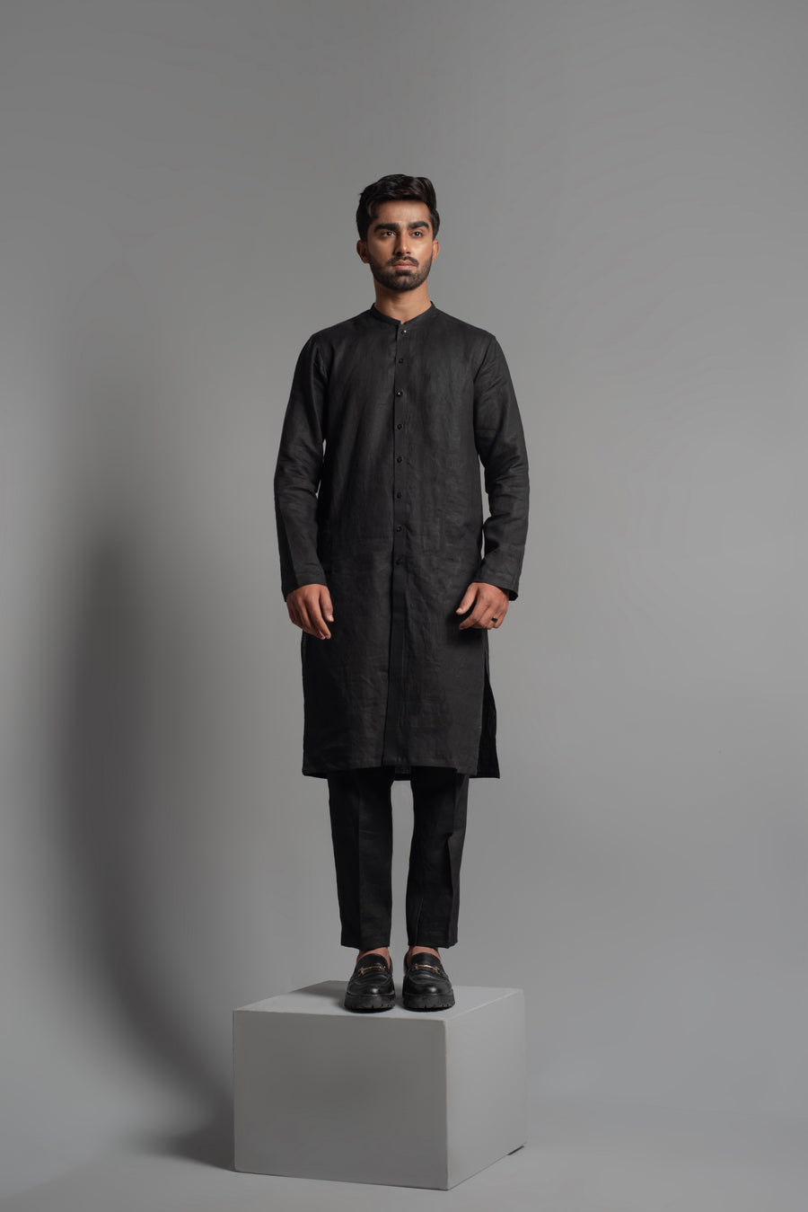 BAL - M - 40 | Classic Black Button Down Kurta