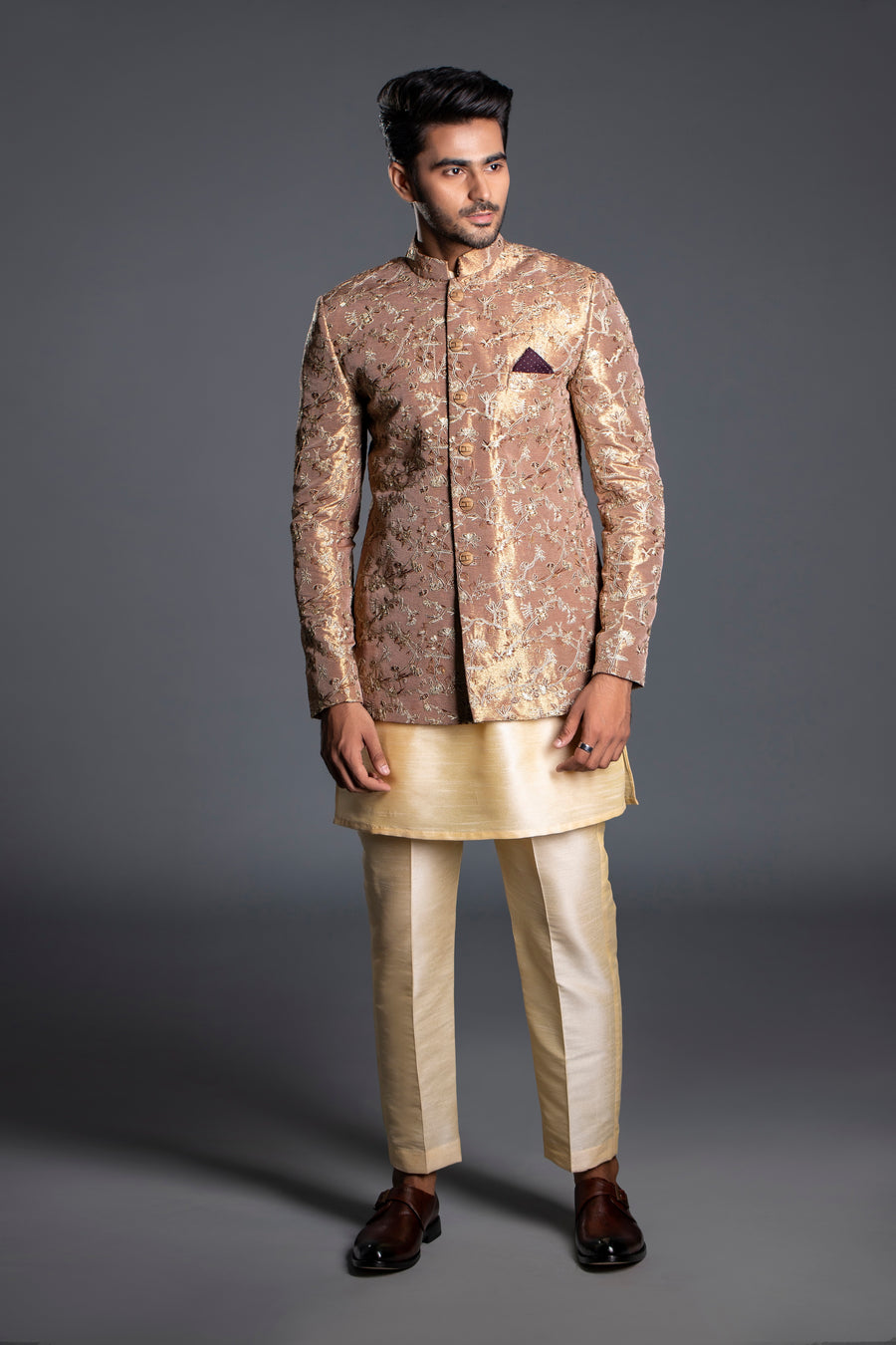COPPER EMBROIDERED PRINCE COAT