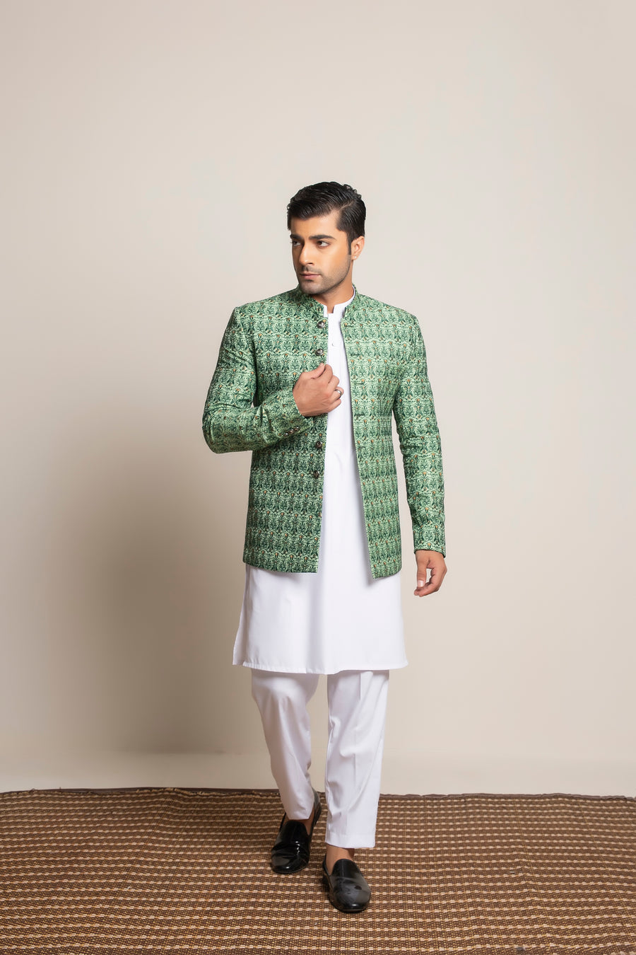 Pistachio EMBROIDERED PRINCE COAT