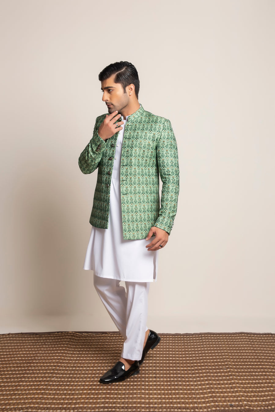 Pistachio EMBROIDERED PRINCE COAT