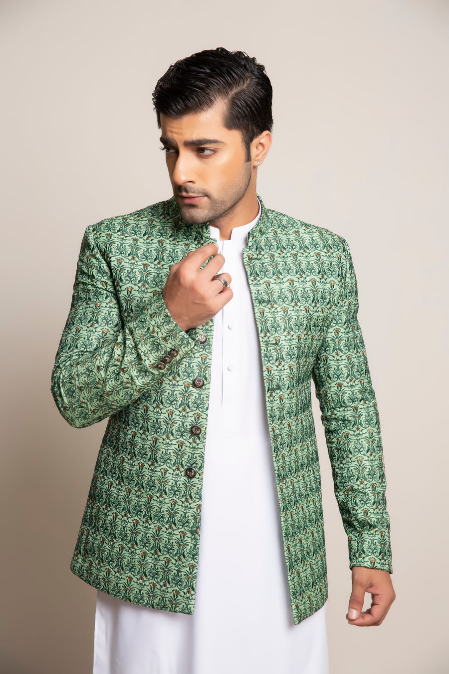 Pistachio EMBROIDERED PRINCE COAT