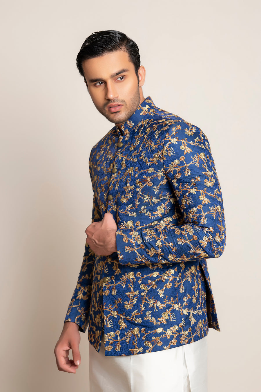 Blue EMBROIDERED PRINCE COAT
